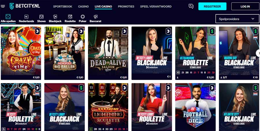 BetCity live casino section